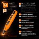 HARDELL Mini Cordless Rotary Tool, 5-Speed 69pcs Kit for 3D Printer Sanding | 5000-18000RPM, 2000mAh, USB-C, LED Light, Case – Engraving Pen for Polishing, Drilling, Carving, DIY Crafts - Image 9