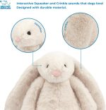 Best Pet Supplies Bunny Buddy Squeaky Plush Dog Toy - Beige, Medium | Soft Plush, Squeaks & Crinkles, Perfect for Moderate Chewers, Toss & Fetch Play, Stress & Anxiety Reliever, Ideal Gift Toy - Image 4