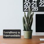 Esur Home Office Desk Black Decor - Inspirational Farmhouse Wooden Box Sign - Everything is Figureoutable - Image 4