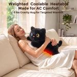 Mewaii Weighted Stuffed Animals Black Cat Plush, Heatable Coolable, 2-5lbs | Adjustable Comfort, Microwaveable Removable Inner Pad, Machine Washable Cover, Cozy Gift for Adults & Kids, 23in - Image 3