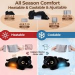 Mewaii Weighted Stuffed Animals Black Cat Plush, Heatable Coolable, 2-5lbs | Adjustable Comfort, Microwaveable Removable Inner Pad, Machine Washable Cover, Cozy Gift for Adults & Kids, 23in - Image 7
