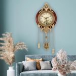 Aero Snail Dia 9-inch Retro Style Vintage Wood Indoor Wall Clock with Swinging Pendulum (Requires 2 AA Batteries for Clock Hands and Pendulum) - Image 3