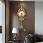 Aero Snail Dia 9-inch Retro Style Vintage Wood Indoor Wall Clock with Swinging Pendulum (Requires 2 AA Batteries for Clock Hands and Pendulum) - Image 5