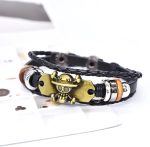 3Pcs Anime Leather Bracelets, Skull Punk Alloy Cuff Wristband - Image 3