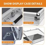 34"x22" Card Show Display Case,Portable Aluminum Trading Card Display Case | Clear Acrylic Card Box with Locks Suitable for Sports Card/TCG/Jewelry Collection(Silver) - Image 4