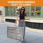 34"x22" Card Show Display Case,Portable Aluminum Trading Card Display Case | Clear Acrylic Card Box with Locks Suitable for Sports Card/TCG/Jewelry Collection(Silver) - Image 6