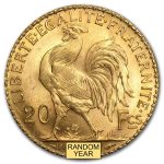 1899-1914 (Random Year) French Gold Rooster Coin 20 Francs BU | Brilliant Uncirculated Coin with Certificate of Authenticity - Image 3