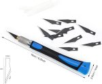 EHDIS Precision Hobby Knife Set Utility Craft Knife Kit with 10PCS Blades for Art, Working-Stencil, Scoring, Scrapbooking, Architecture Modeling, Crafting-Blue - Image 3