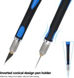 EHDIS Precision Hobby Knife Set Utility Craft Knife Kit with 10PCS Blades for Art, Working-Stencil, Scoring, Scrapbooking, Architecture Modeling, Crafting-Blue - Image 4