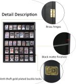 KCRasan 35 Graded Sports Card Display Frame -Card Display Case Lockable | Trading Card Collector Wall Display Holder for Basketball Football Hockey Cards, UV Protection Acrylic,Black - Image 4