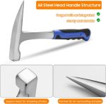 19 PCS Geology Rock Hammer Kit, 24oz Rock Pick Hammer, 3 Digging Chisels, Folding Shovel, Rock Hounding Tools with Brushes, Pocket Knife, Tweezers, Loupe, Goggles,Whistle, Shoulder Bag - Image 3