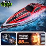BEZGAR HJ818PRO 16 Inch 55 KPH Brushless RC Boat for Adults | 55 KPH Speed & Brushless Motor; Waterproof Hull; Large RC Speed Boat for Lakes; Red - Image 3