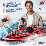 BEZGAR HJ818PRO 16 Inch 55 KPH Brushless RC Boat for Adults | 55 KPH Speed & Brushless Motor; Waterproof Hull; Large RC Speed Boat for Lakes; Red - Image 6