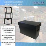 Max Protection Comic Book Storage Boxes - Short Cardboard Black Case for 150-175 Comic Books - Double Thickness Design - Premium Stackable Book Box for Silver Age & Modern Comics (Pack of 5) - Image 5