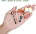Model Scenery Kit, 47pcs, Painted Figures, Model Train Scenery, Miniature Trees, Model Trees, Model Grass Mat for Miniature Scene Landscape - Image 5