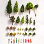 Model Scenery Kit, 47pcs, Painted Figures, Model Train Scenery, Miniature Trees, Model Trees, Model Grass Mat for Miniature Scene Landscape - Image 6