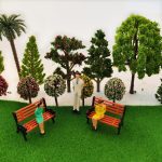 Model Scenery Kit, 47pcs, Painted Figures, Model Train Scenery, Miniature Trees, Model Trees, Model Grass Mat for Miniature Scene Landscape - Image 7