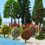 Model Scenery Kit, 47pcs, Painted Figures, Model Train Scenery, Miniature Trees, Model Trees, Model Grass Mat for Miniature Scene Landscape - Image 8