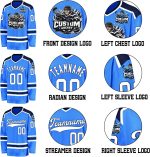 Custom Hockey Jersey Personalized Name Number & Logo Team Uniform Long Sleeve Hockey ice Jersey for Men Women Youth - Image 3