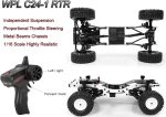 HLSFWDRIVE WPL C24-1 RC Rock Crawler RC Truck 4x4 1/16 Scale All Terrain | RC Crawler Off Road Remote Control Pickup 2.4G RTR with Proportional Throttle Steering Led Light Adult - Image 6