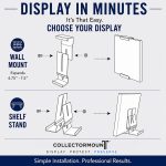 CollectorMount™ CD Display Wall Mount & Shelf Stand, 3 Pack | Patented Adjustable Display for CDs, 45 RPM Records & Blu-rays. Fits 4.75" - 6.25". Wall Mount & Shelf Stand. - Image 9
