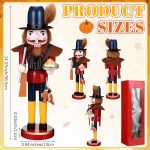 15 Inch Fall Thanksgiving Wooden Nutcracker Figures Decor Fall Nutcrackers Autumn Festive Collectible Nutcracker Harvest Gift for Thanksgiving Home Table Fireplace Decoration - Image 3