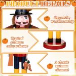 15 Inch Fall Thanksgiving Wooden Nutcracker Figures Decor Fall Nutcrackers Autumn Festive Collectible Nutcracker Harvest Gift for Thanksgiving Home Table Fireplace Decoration - Image 4