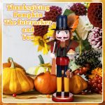 15 Inch Fall Thanksgiving Wooden Nutcracker Figures Decor Fall Nutcrackers Autumn Festive Collectible Nutcracker Harvest Gift for Thanksgiving Home Table Fireplace Decoration - Image 5