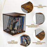2 Cubes Record Holder Shelf Storage Furniture, Wooden Vinyl Record Storage | Modular Stackable, 80-110 Vinyl Album, Visualize Storage Box Cube, Organizer Crate Cabinet - Image 7
