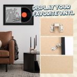 Colingmill 2 Pcs Vinyl Record Display Frame 16x22 Inches Double Groove Record Album Frame and 12.5×12.5 Inch Album Cover Art for Wall Mounting Home Decor (Black Matting) - Image 5