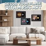 Colingmill 2 Pcs Vinyl Record Display Frame 16x22 Inches Double Groove Record Album Frame and 12.5×12.5 Inch Album Cover Art for Wall Mounting Home Decor (Black Matting) - Image 7