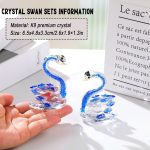 Arikyrist 2Pcs Crystal Swan Figurine Wedding Gifts for Couples Blue Swans - Image 3