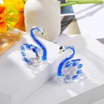 Arikyrist 2Pcs Crystal Swan Figurine Wedding Gifts for Couples Blue Swans - Image 4