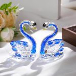 Arikyrist 2Pcs Crystal Swan Figurine Wedding Gifts for Couples Blue Swans - Image 5