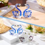 Arikyrist 2Pcs Crystal Swan Figurine Wedding Gifts for Couples Blue Swans - Image 6