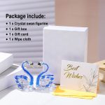 Arikyrist 2Pcs Crystal Swan Figurine Wedding Gifts for Couples Blue Swans - Image 7