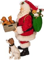 Kurt Adler 10.5-Inch Fabriché™ Adopt-a-Pet Santa with Dog, 2 Piece Set - Image 4