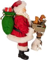 Kurt Adler 10.5-Inch Fabriché™ Adopt-a-Pet Santa with Dog, 2 Piece Set - Image 5