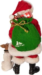 Kurt Adler 10.5-Inch Fabriché™ Adopt-a-Pet Santa with Dog, 2 Piece Set - Image 6