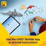 LEGO Creator Fierce Shark with a Treasure Chest Building Toy for Boys & Girls - Kids Build a Shark, Fish, or Manta Ray Animal Figure - Bedroom or Shelf Decor for Ages 8+ - 31381 - Image 7