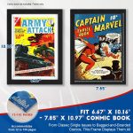 Comic Book Frame, Premium Wood Display Case for 6 11/16" × 10 3/16" Comic, Wall Mount or Tabletop Stand, Layered Design with Positioning Mat, Perfect for Home Decor, 1 Pack, White - Image 3