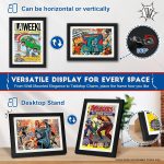 Comic Book Frame, Premium Wood Display Case for 6 11/16" × 10 3/16" Comic, Wall Mount or Tabletop Stand, Layered Design with Positioning Mat, Perfect for Home Decor, 1 Pack, White - Image 5