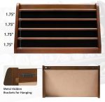 ASmileIndeep 5 Rows Challenge Coin Holder Display Stand Holds 50 Coins for Wall Mount or Tabletop, Solid Wood Military Coin Rack Display Case for Collectibles, Walnut - Image 5
