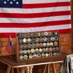 ASmileIndeep 5 Rows Challenge Coin Holder Display Stand Holds 50 Coins for Wall Mount or Tabletop, Solid Wood Military Coin Rack Display Case for Collectibles, Walnut - Image 8