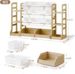 Toy Storage Organizer with Bookshelf for Kids – Wooden Toy Organizer with 6 Shelves & 9 Storage Bins & 2 Drawers, Playroom Nursery Bedroom Organization & Decor - Image 3
