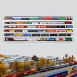 HO Scale Model Train Display Case Wall Rack with 6 Shelves Organizer Storage Cabinet Wall Mount (L3: 58.26inch) - Image 9