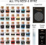 Healing Сrystals in Spell Jars 30 PCS - Real Witchcraft Mini Gemstones | Natural Crystals and Stones for Witchcraft & Decor - with Selenite Stick - Spiritual Gifts - Wiccan Supplies & Tools - Image 3