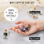 Healing Сrystals in Spell Jars 30 PCS - Real Witchcraft Mini Gemstones | Natural Crystals and Stones for Witchcraft & Decor - with Selenite Stick - Spiritual Gifts - Wiccan Supplies & Tools - Image 5