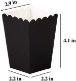 Black Popcorn Boxes Mini Paper Popcorn Box Cardboard Popcorn Container for Party, Pack of 24 - Image 3