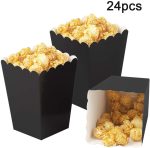 Black Popcorn Boxes Mini Paper Popcorn Box Cardboard Popcorn Container for Party, Pack of 24 - Image 4
